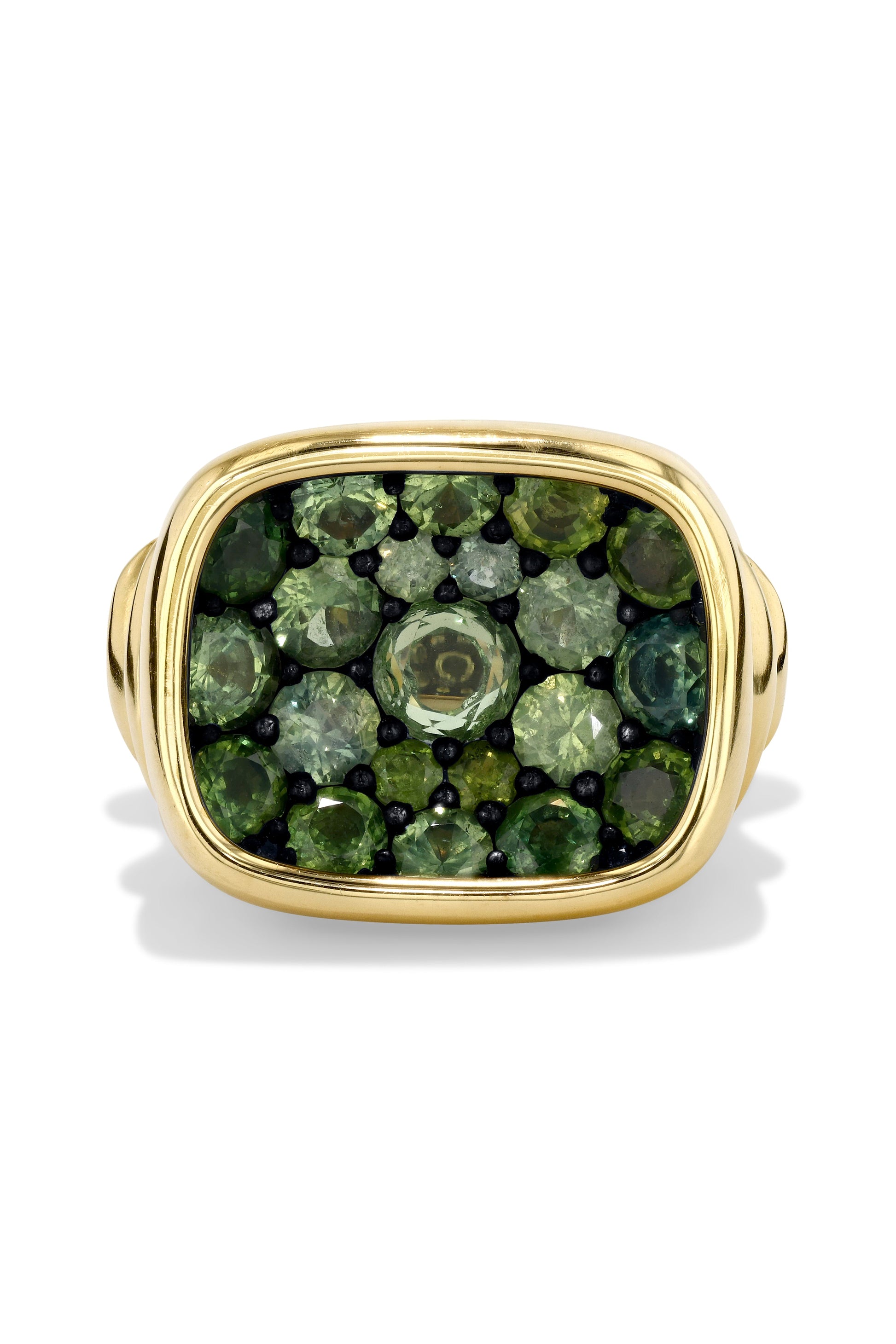 VRAM-Chrona Signet Green Sapphire Ring-YELLOW GOLD