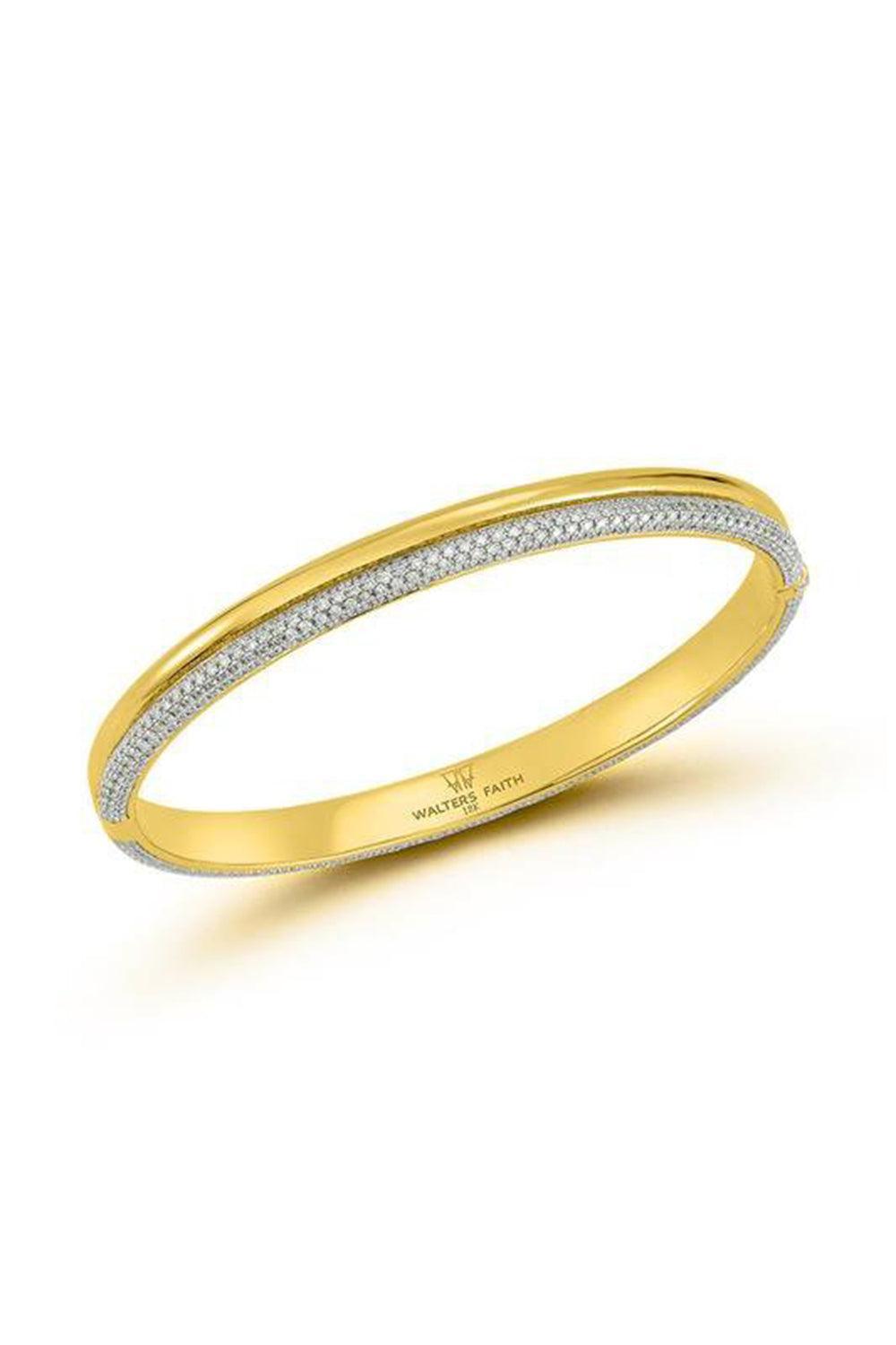 Thoby Diamond Tubular Bangle Bracelet-YELLOW GOLD-JEWELRYFINE JEWELBRACELET O-WALTERS FAITH