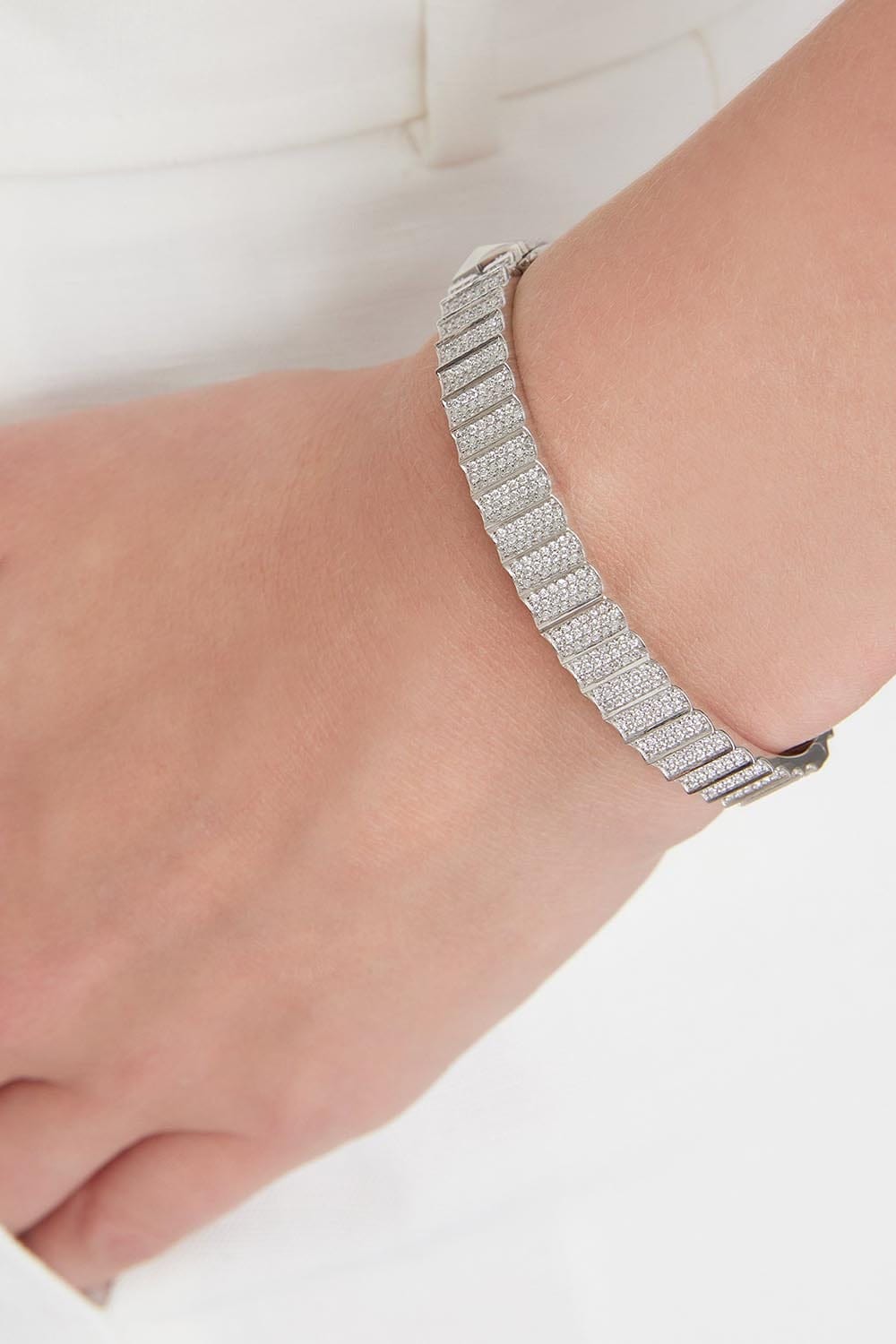 WALTERS FAITH-Clive II Diamond Fluted Bangle-PLAT