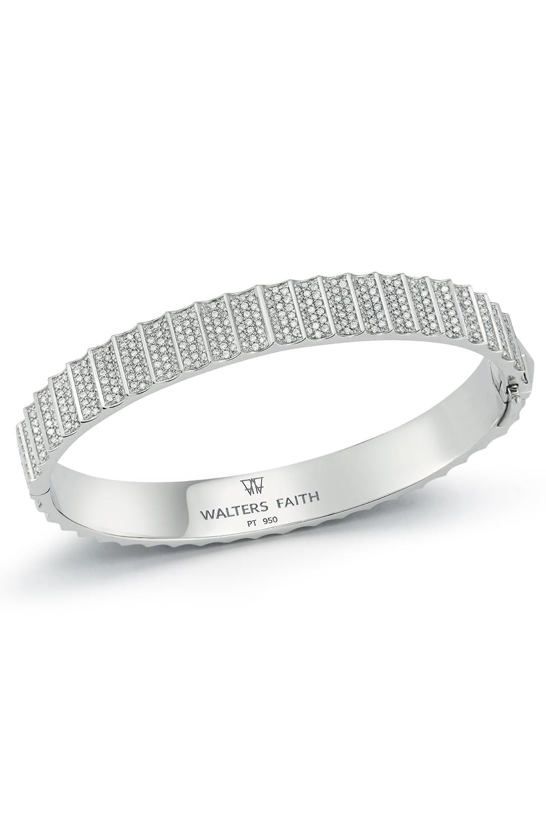 WALTERS FAITH-Clive II Diamond Fluted Bangle-PLAT