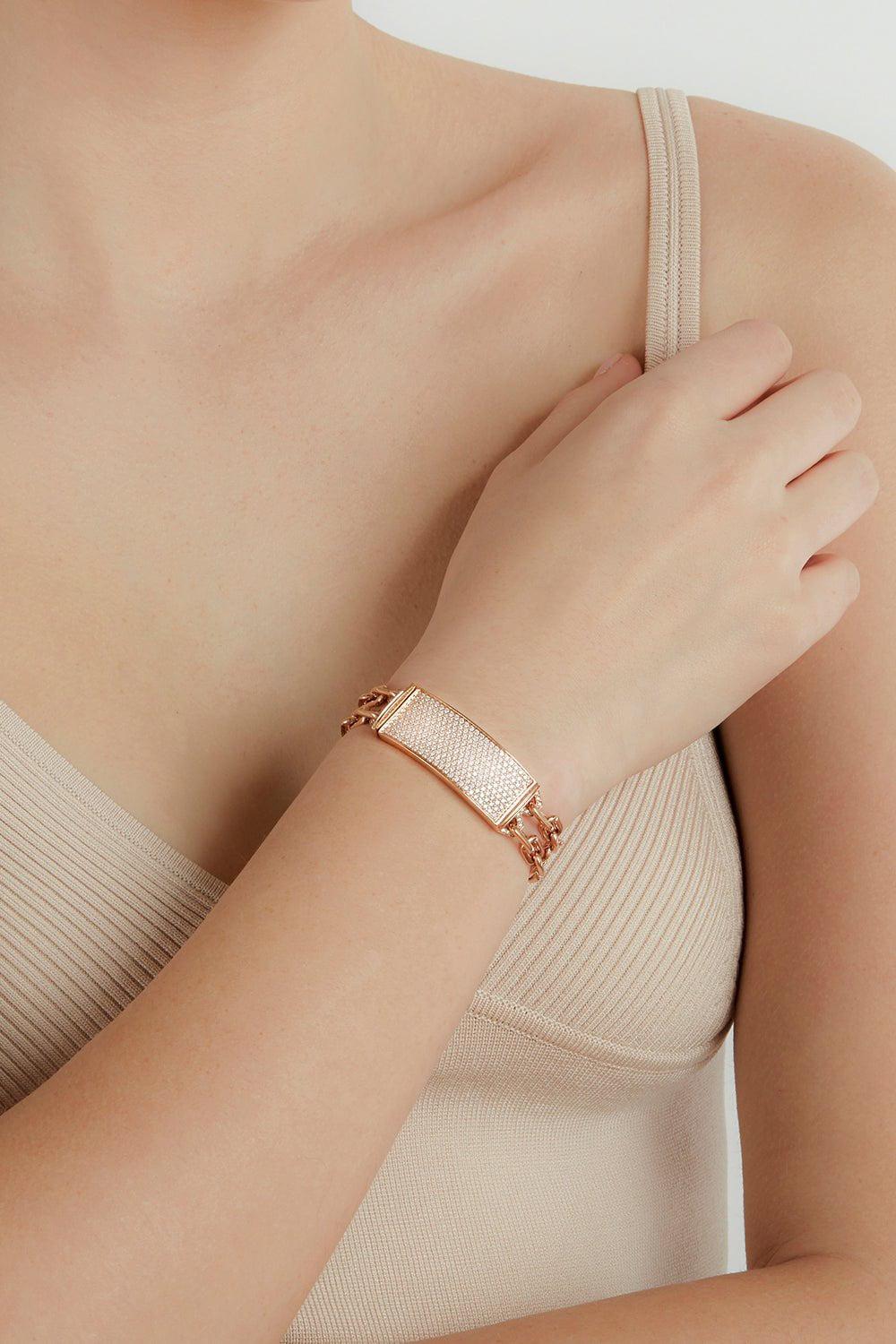 WALTERS FAITH-Carrington Diamond Bar Bracelet-ROSE GOLD