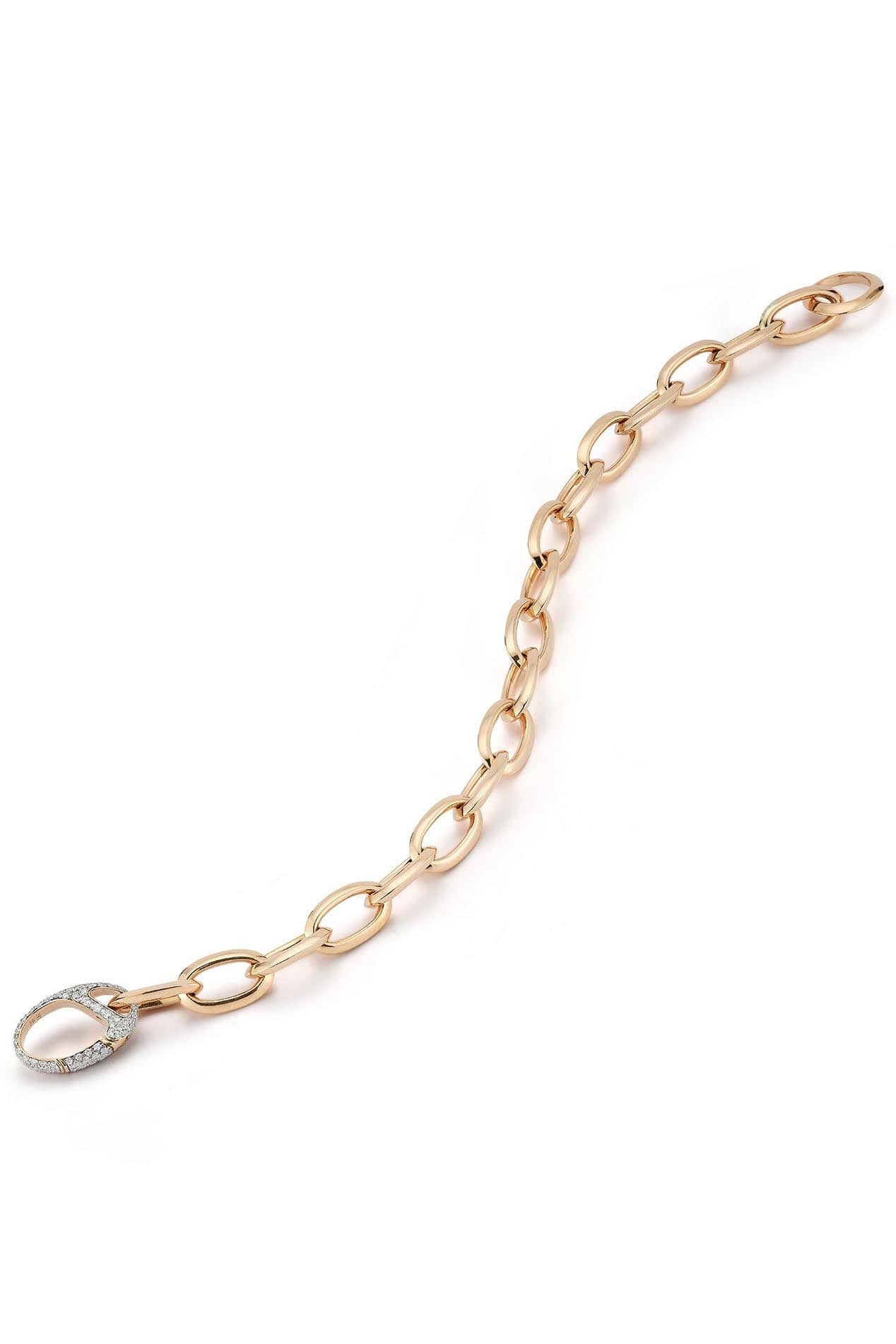 WALTERS FAITH-Garnett Chain Link Diamond Clasp Bracelet-ROSE GOLD