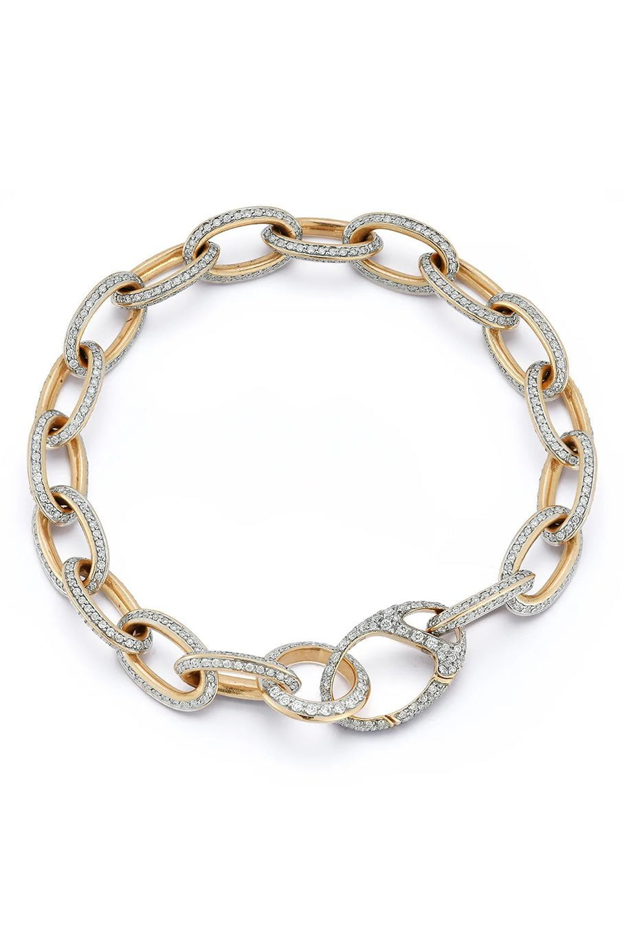 WALTERS FAITH-Garnett Diamond Chain Link Bracelet-ROSE GOLD