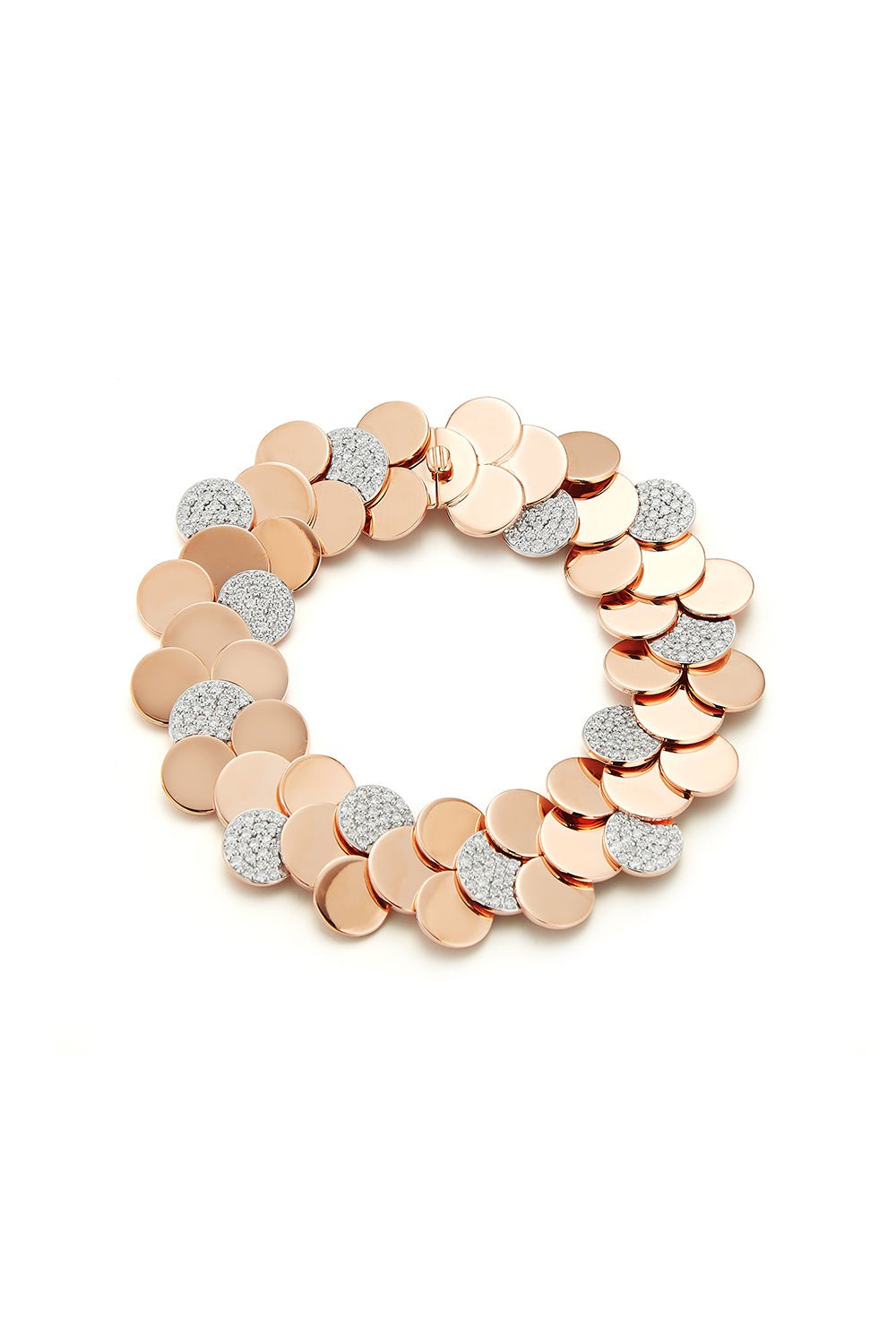 WALTERS FAITH-Lytton Diamond Disc Bracelet-ROSE GOLD