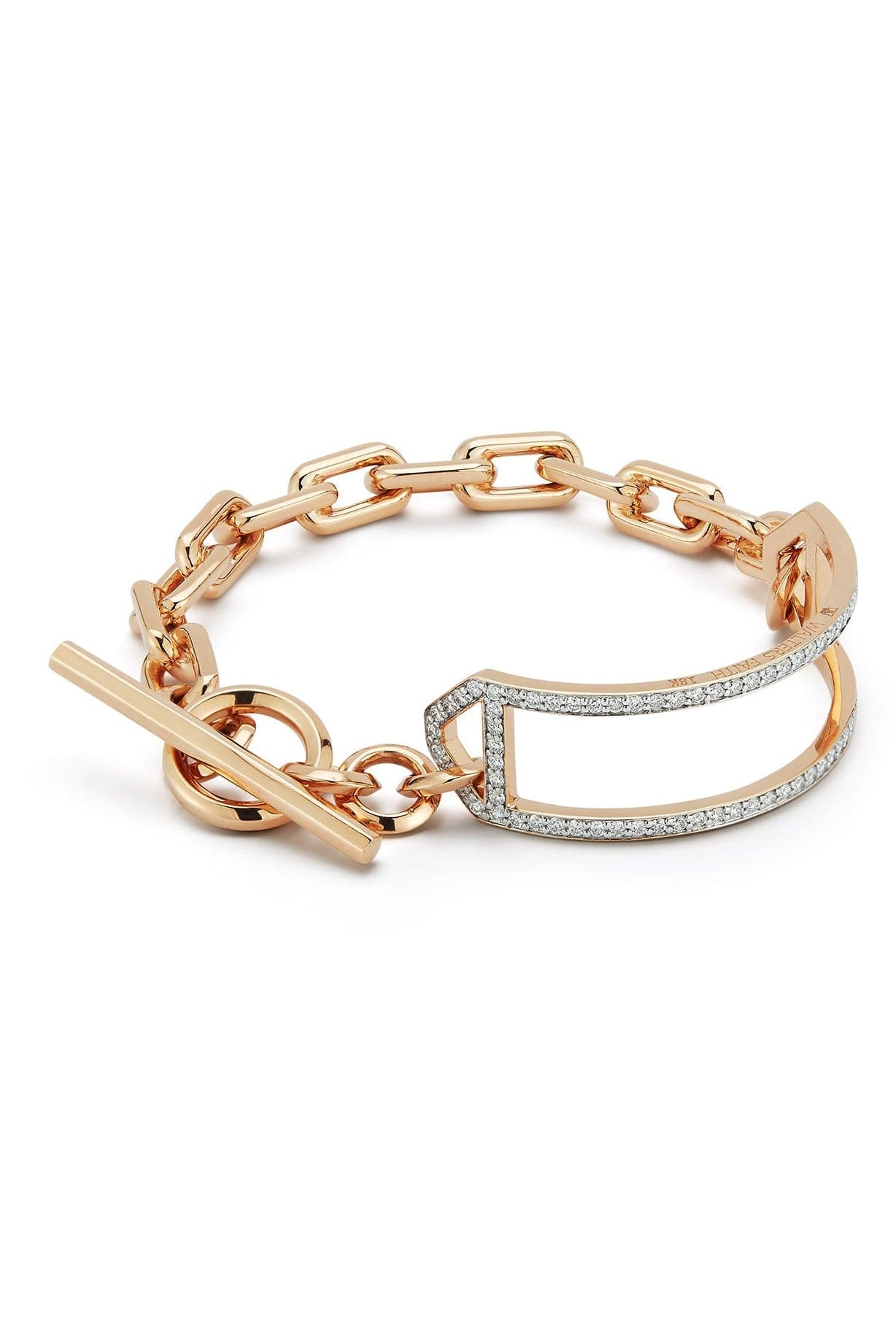 WALTERS FAITH-Saxon Diamond Side Cuff Bracelet-ROSE GOLD