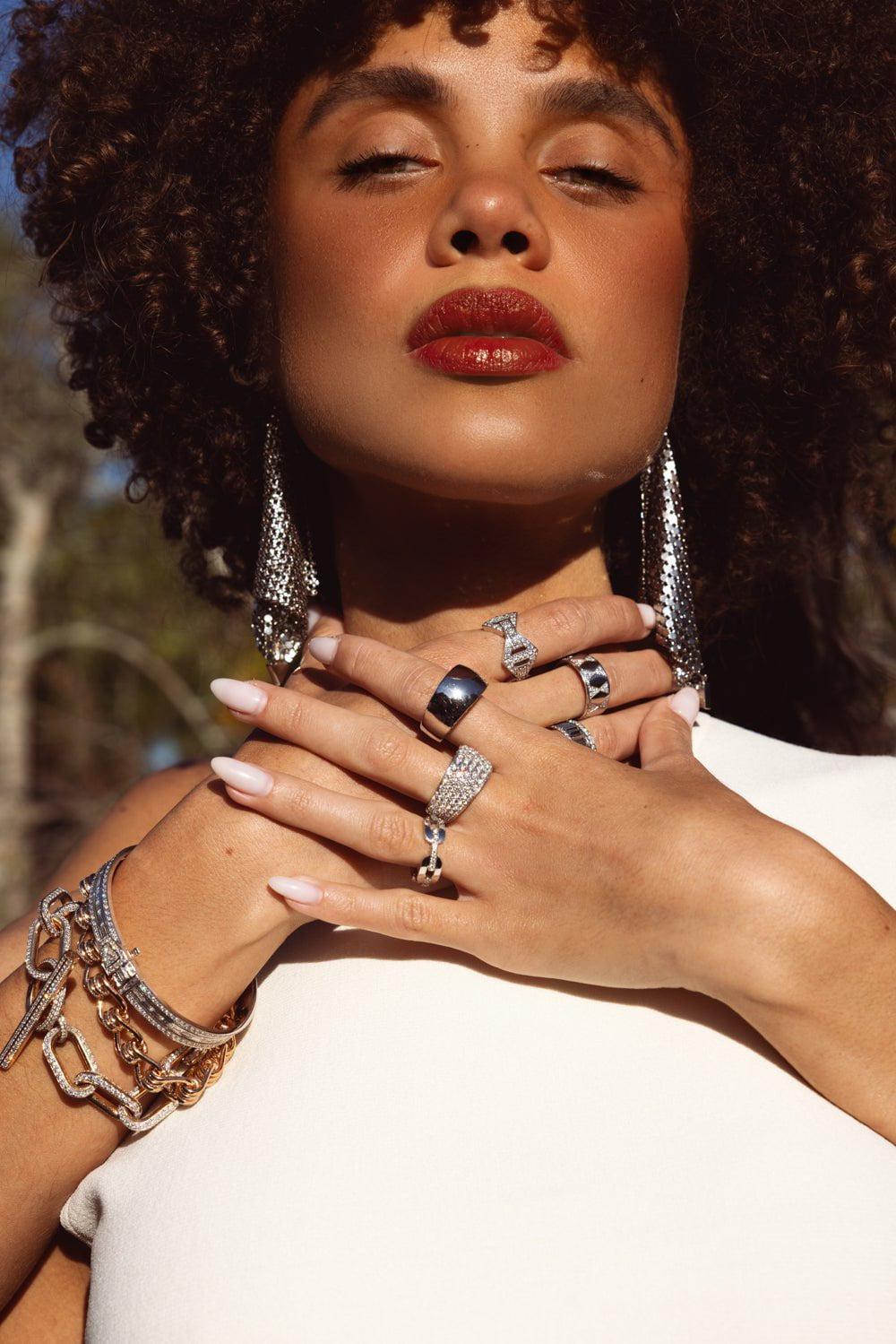 WALTERS FAITH-Saxon Jumbo Diamond Link Toggle Bracelet-ROSE GOLD