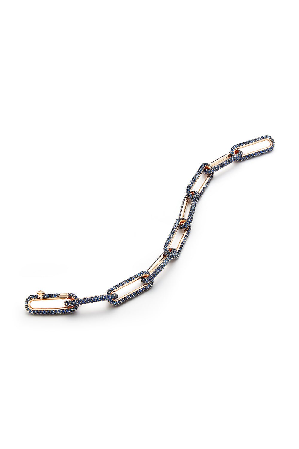 WALTERS FAITH-Saxon Sapphire Elongated Chain Bracelet-ROSE GOLD