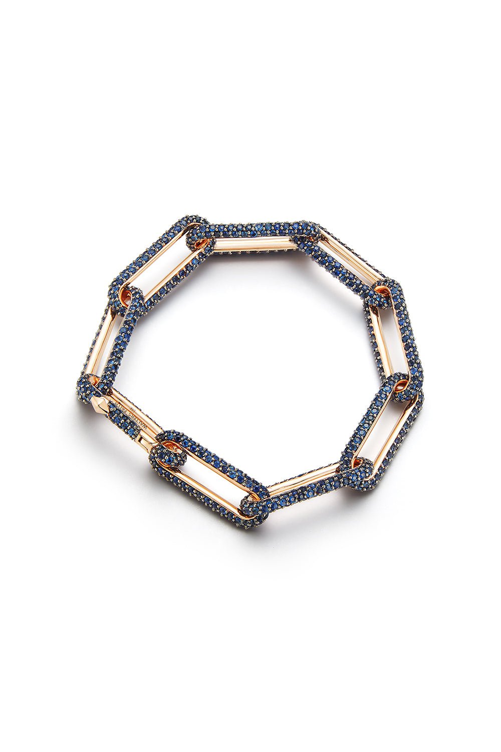 WALTERS FAITH-Saxon Sapphire Elongated Chain Bracelet-ROSE GOLD