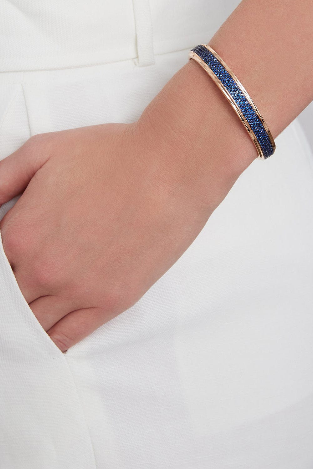 WALTERS FAITH-Carrington 4 Row Blue Sapphire Cuff-ROSE GOLD