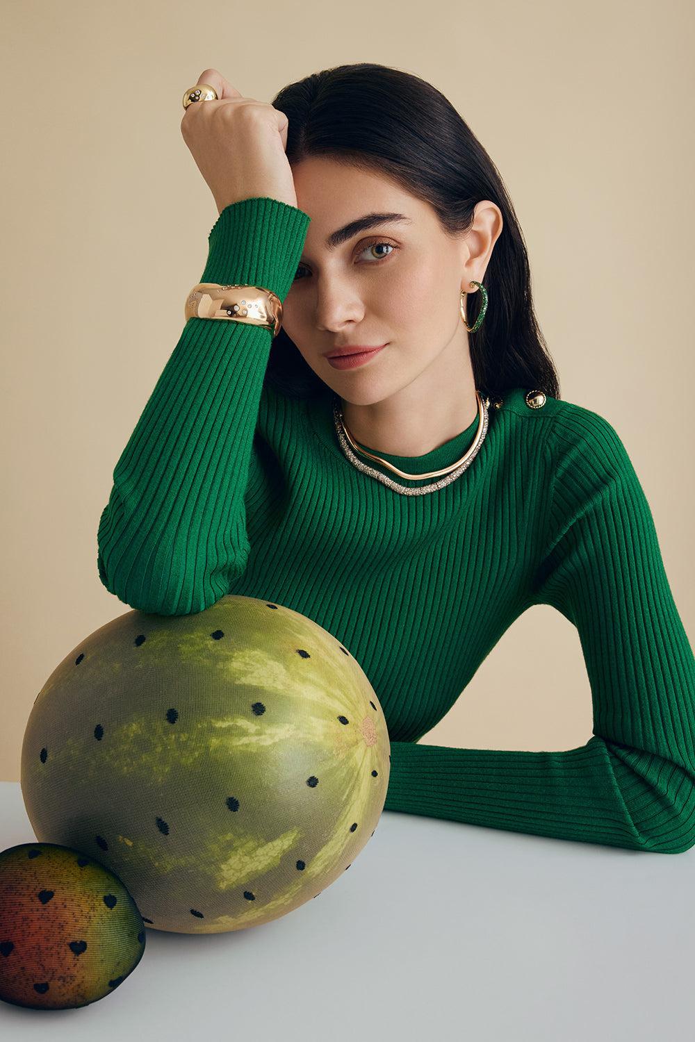 Wide Julian Wave Cuff Bracelet-YELLOW GOLD-6-JEWELRYFINE JEWELBRACELET O-WALTERS FAITH