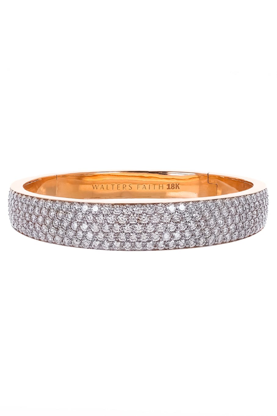 WALTERS FAITH-Lytton Pave Diamond Hinged Bangle-ROSE GOLD