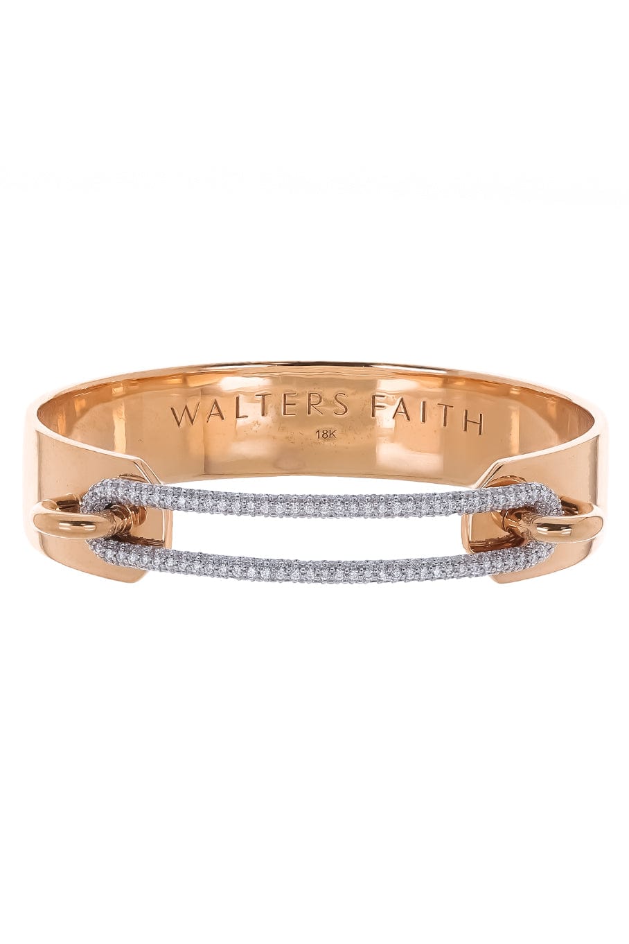 WALTERS FAITH-Morrell Elongated Diamond Link Cuff Bracelet-ROSE GOLD