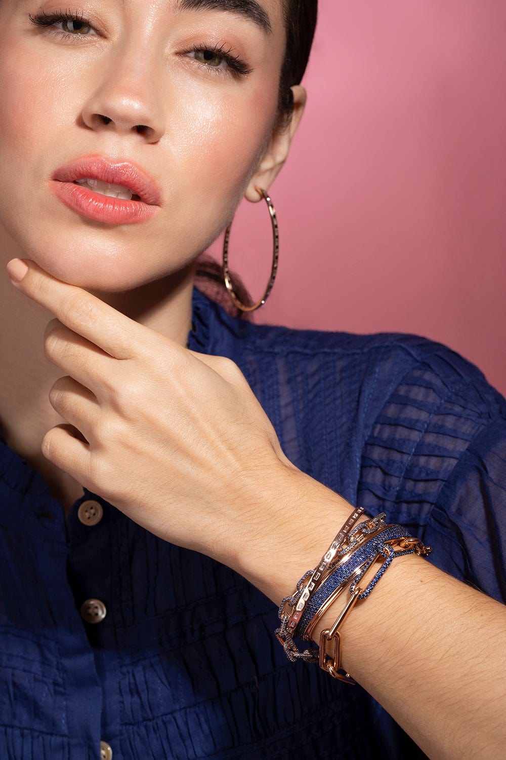 WALTERS FAITH-Ottoline Baguette Diamond Cuff-ROSE GOLD