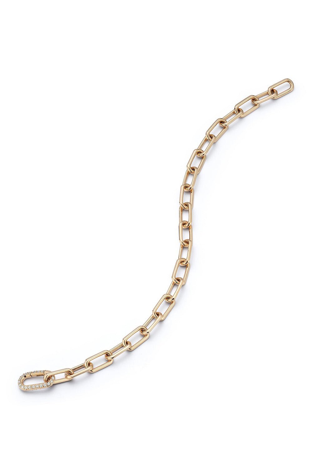 WALTERS FAITH-Saxon Chain Link Diamond Clasp Bracelet-YELLOW GOLD