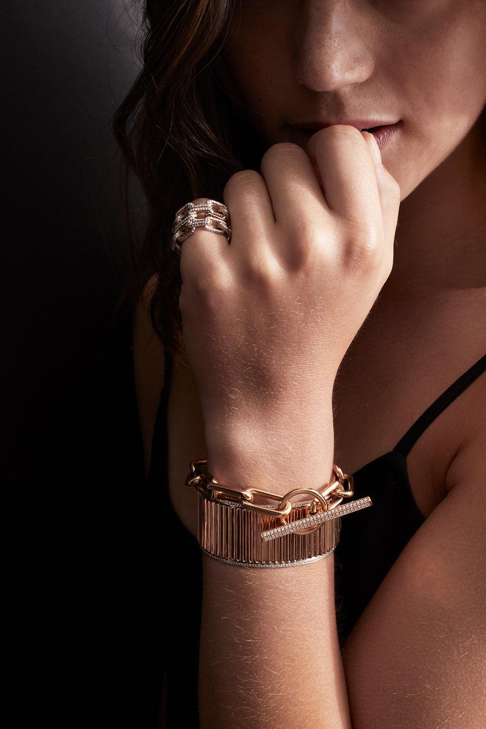 Saxon Jumbo Link Diamond Toggle Bracelet - Yellow Gold-YELLOW GOLD-6.5-JEWELRYFINE JEWELBRACELET O-WALTERS FAITH