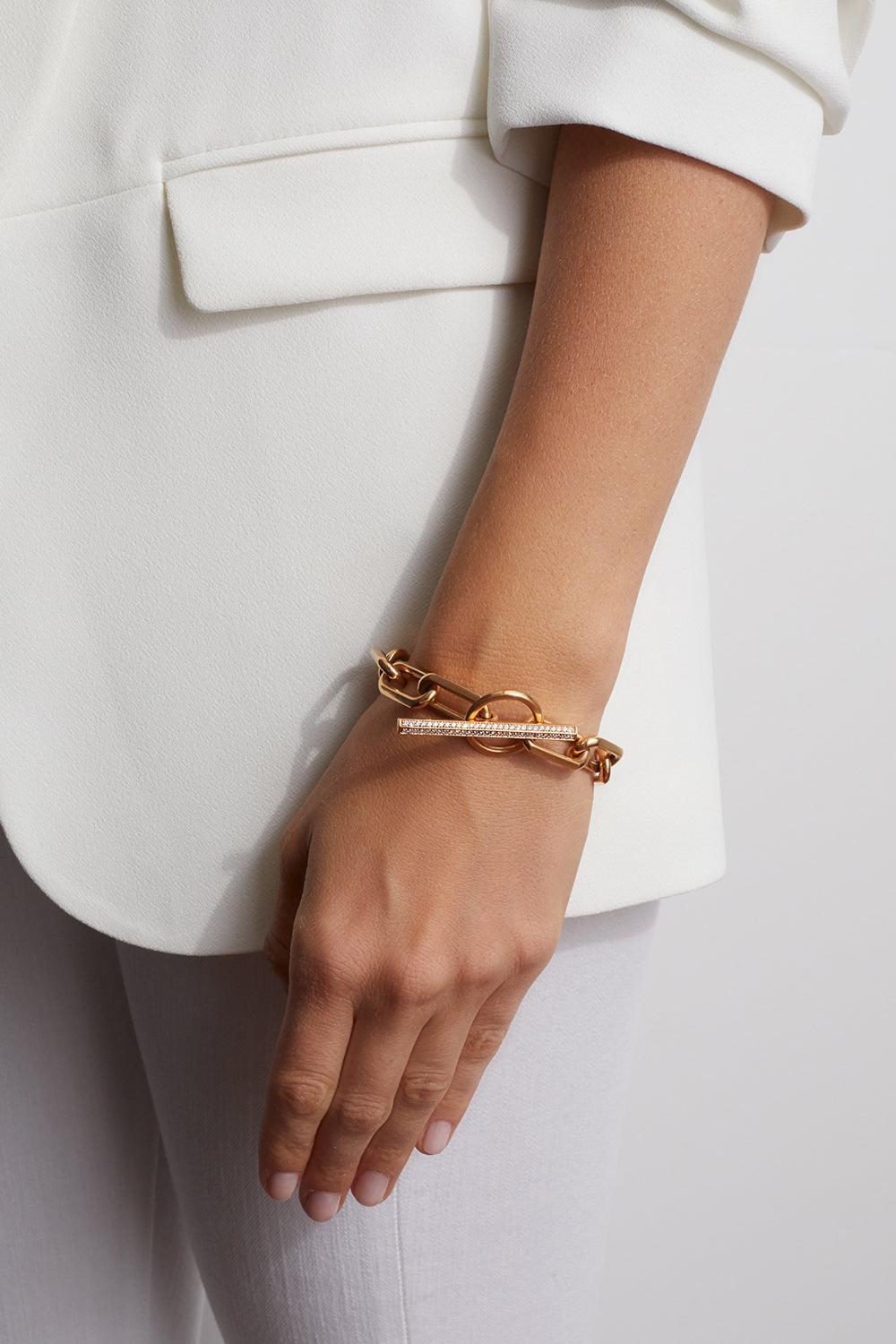 Saxon Jumbo Link Diamond Toggle Bracelet - Yellow Gold-YELLOW GOLD-6.5-JEWELRYFINE JEWELBRACELET O-WALTERS FAITH