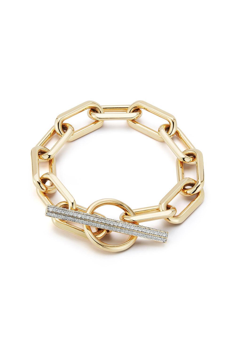 Saxon Jumbo Link Diamond Toggle Bracelet - Yellow Gold-YELLOW GOLD-6.5-JEWELRYFINE JEWELBRACELET O-WALTERS FAITH