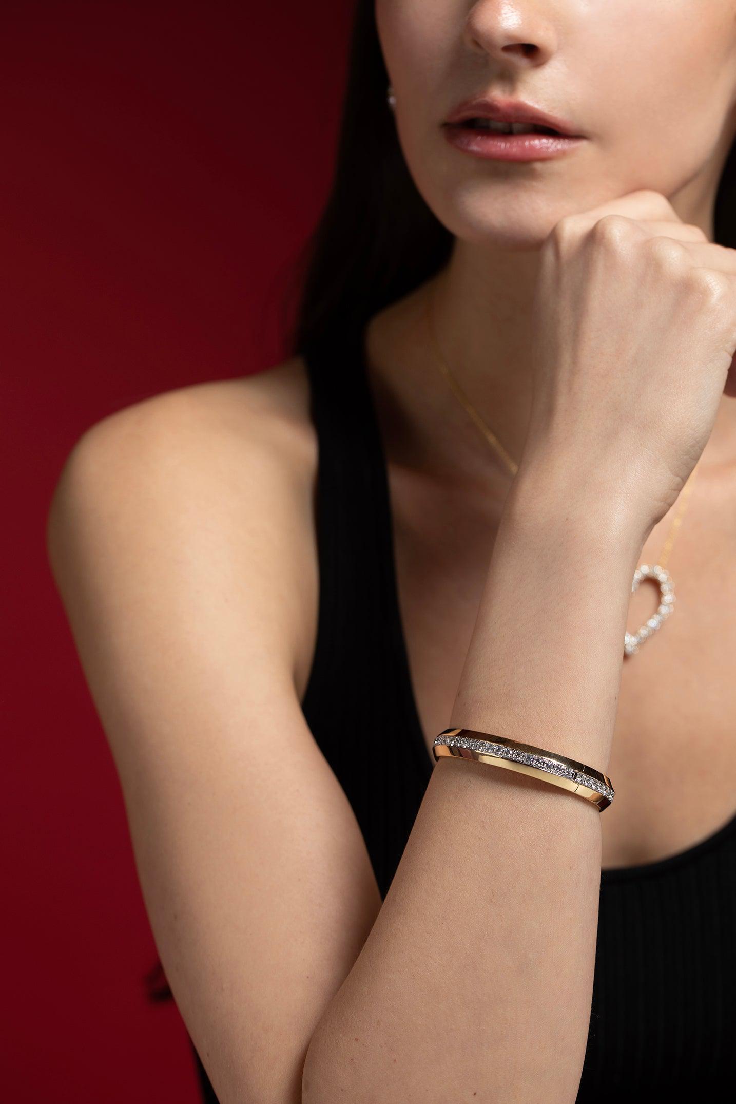 WALTERS FAITH-Grant Diamond Angled Bracelet-YELLOW GOLD