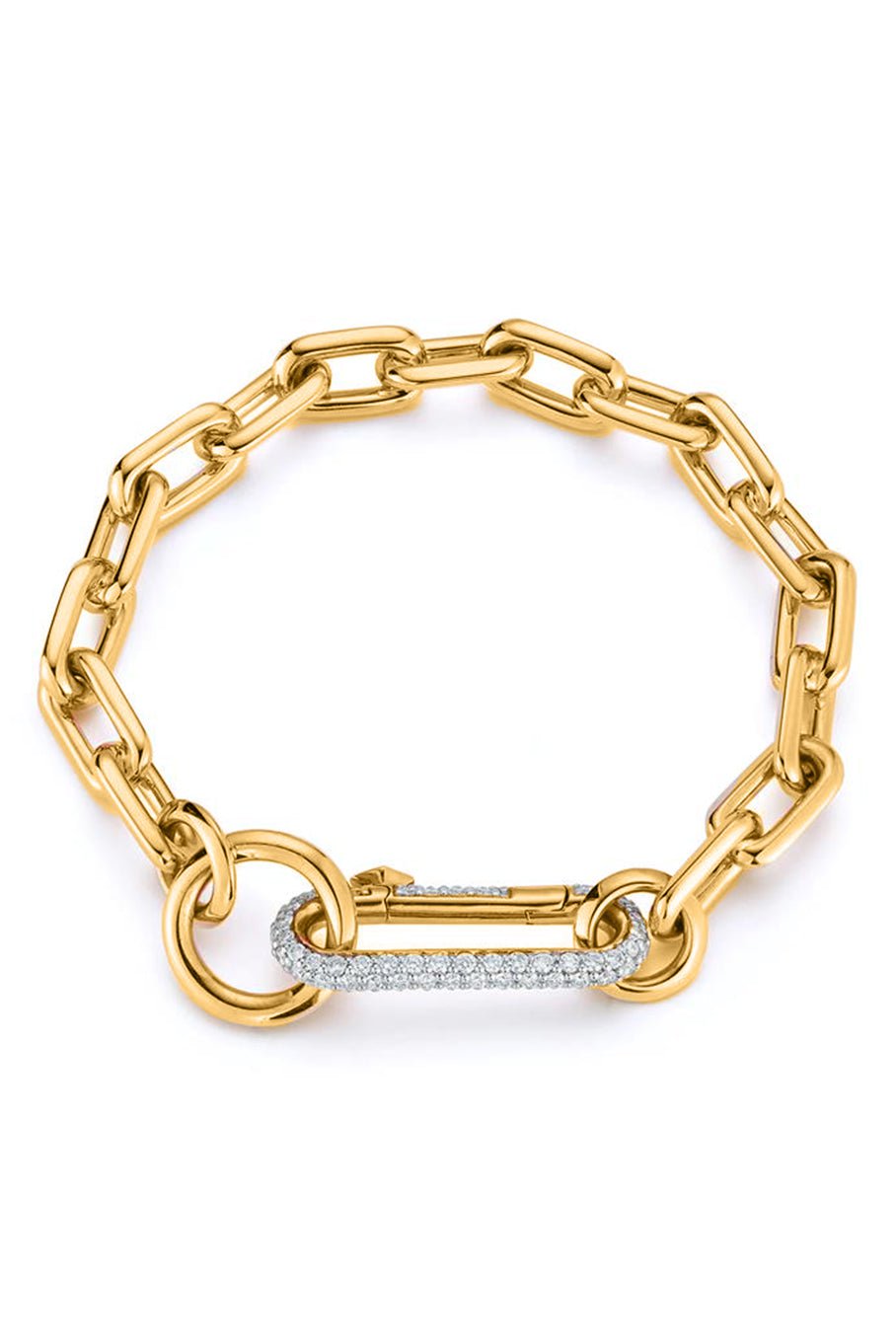 WALTERS FAITH-Saxon Elongated Chain Link Bracelet-YELLOW GOLD