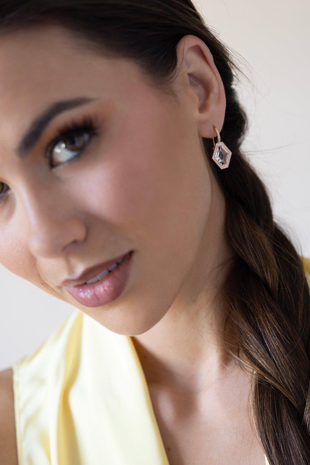 WALTERS FAITH-Bell Hexagon Earrings-ROSE GOLD