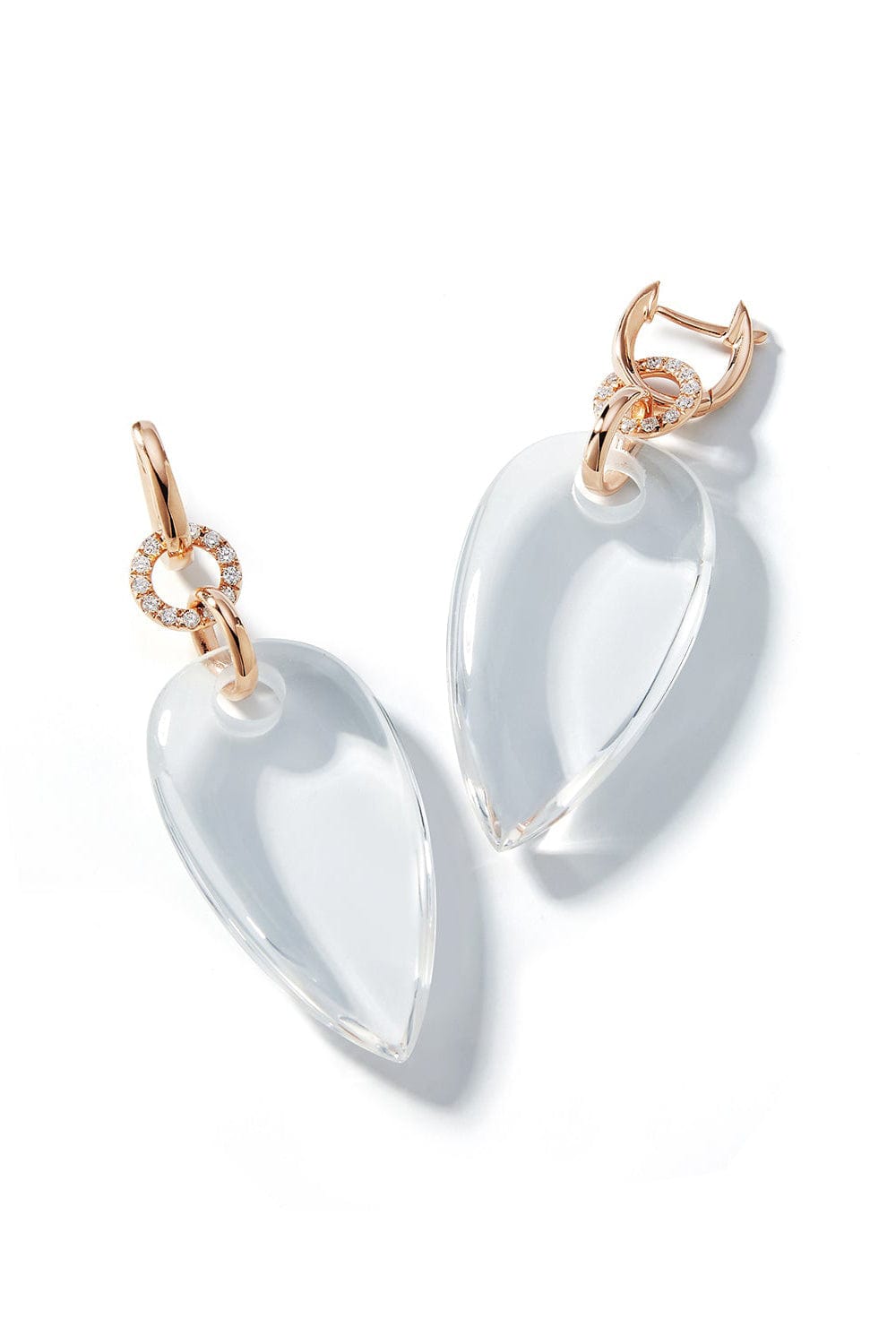 WALTERS FAITH-Bell Rock Crystal Pear Shape Earrings-ROSE GOLD