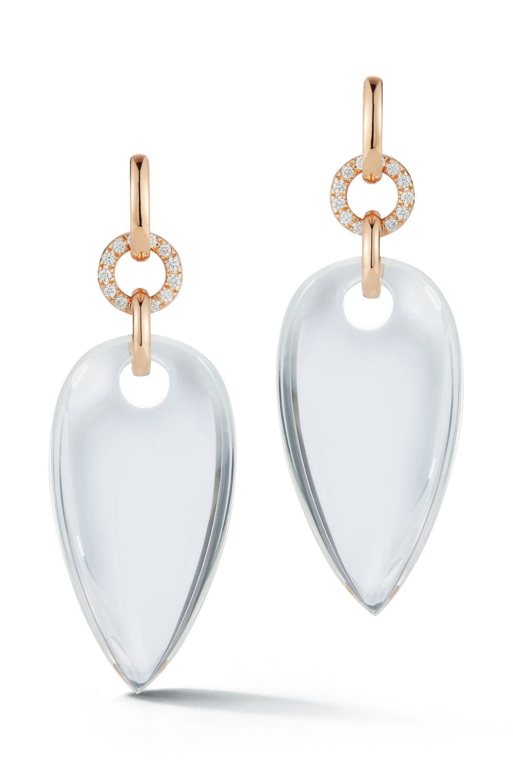 WALTERS FAITH-Bell Rock Crystal Pear Shape Earrings-ROSE GOLD