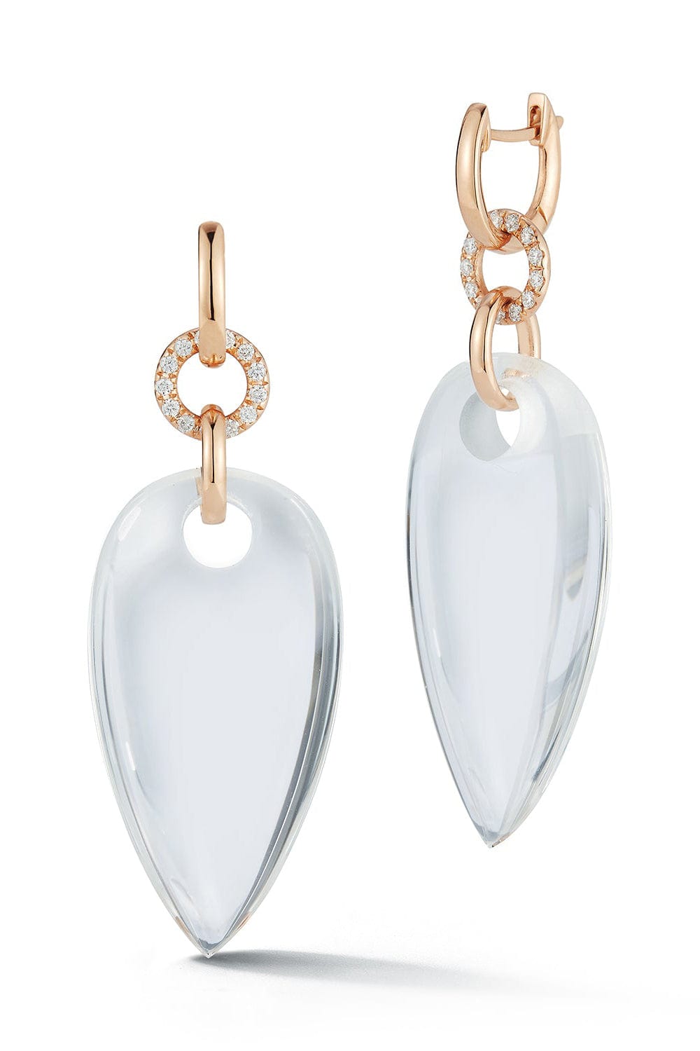 WALTERS FAITH-Bell Rock Crystal Pear Shape Earrings-ROSE GOLD