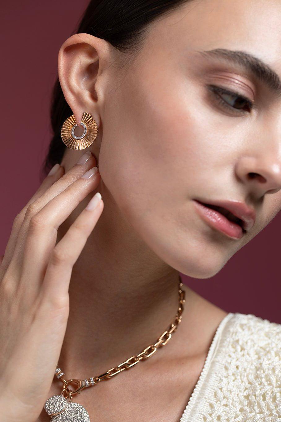WALTERS FAITH-Clive Diamond Front Facing Hoop Earrings-ROSE GOLD