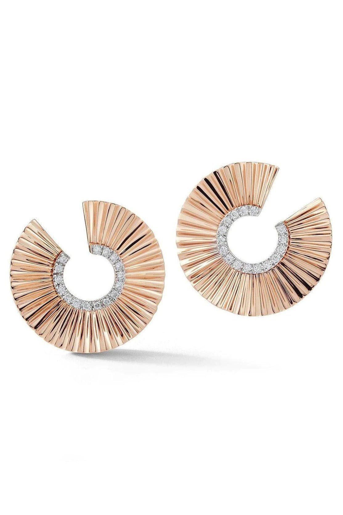 WALTERS FAITH-Clive Diamond Front Facing Hoop Earrings-ROSE GOLD