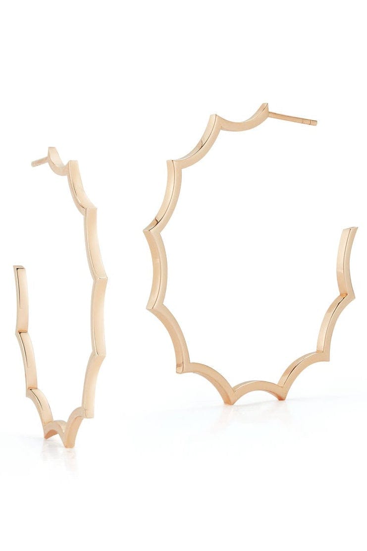 WALTERS FAITH-Clive Scalloped Hoop Earrings-ROSE GOLD