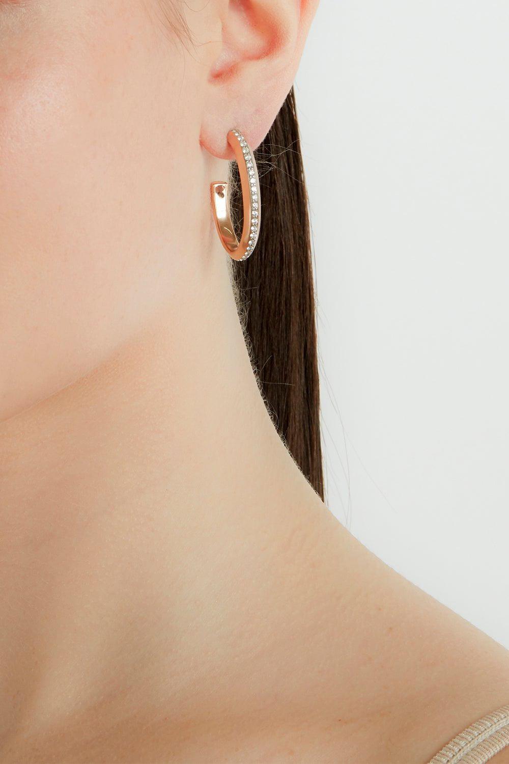 WALTERS FAITH-Diamond Grant Hoop Earrings-ROSE GOLD