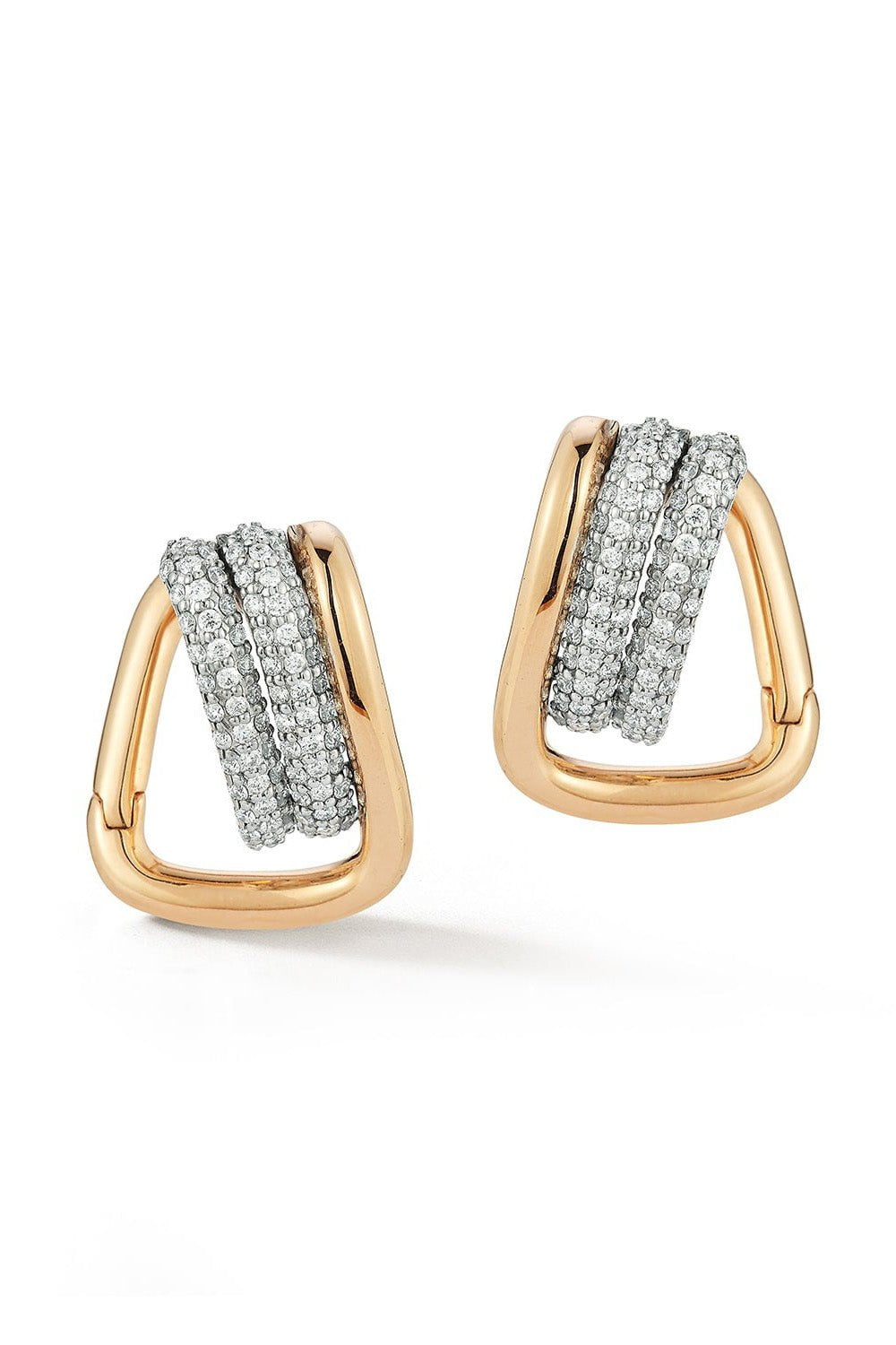 WALTERS FAITH-Huxley Diamond Coil Link Huggie Earrings-