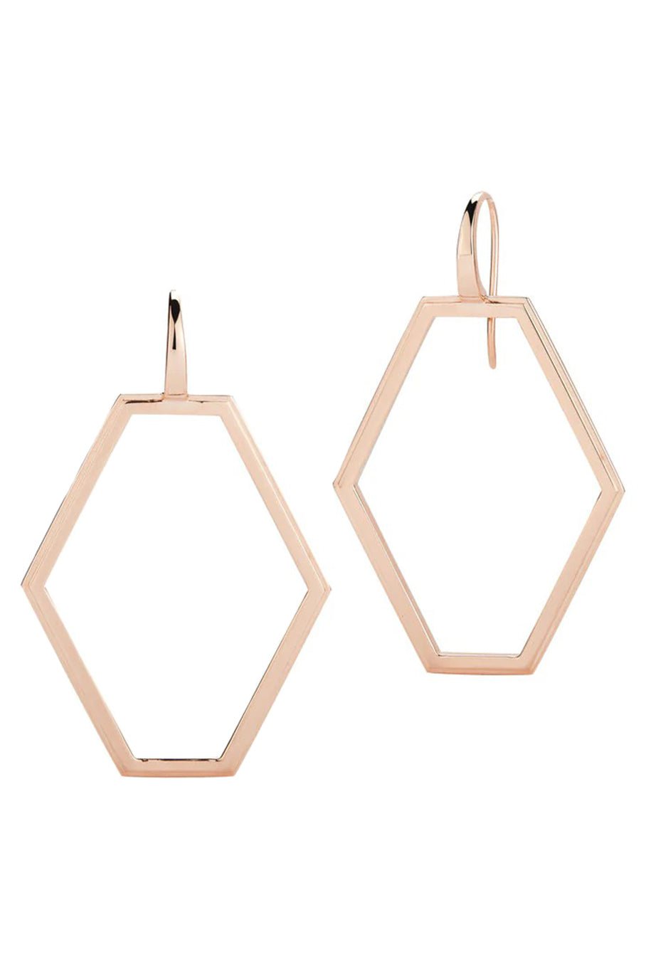WALTERS FAITH-Keynes Medium Open Hexagon Earrings-ROSE GOLD