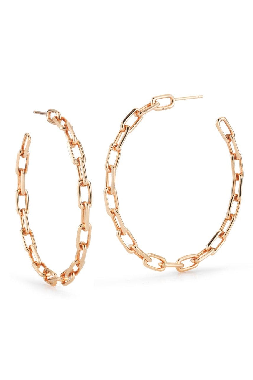 WALTERS FAITH-Saxon 2" Chain Link Hoop Earrings-ROSE GOLD