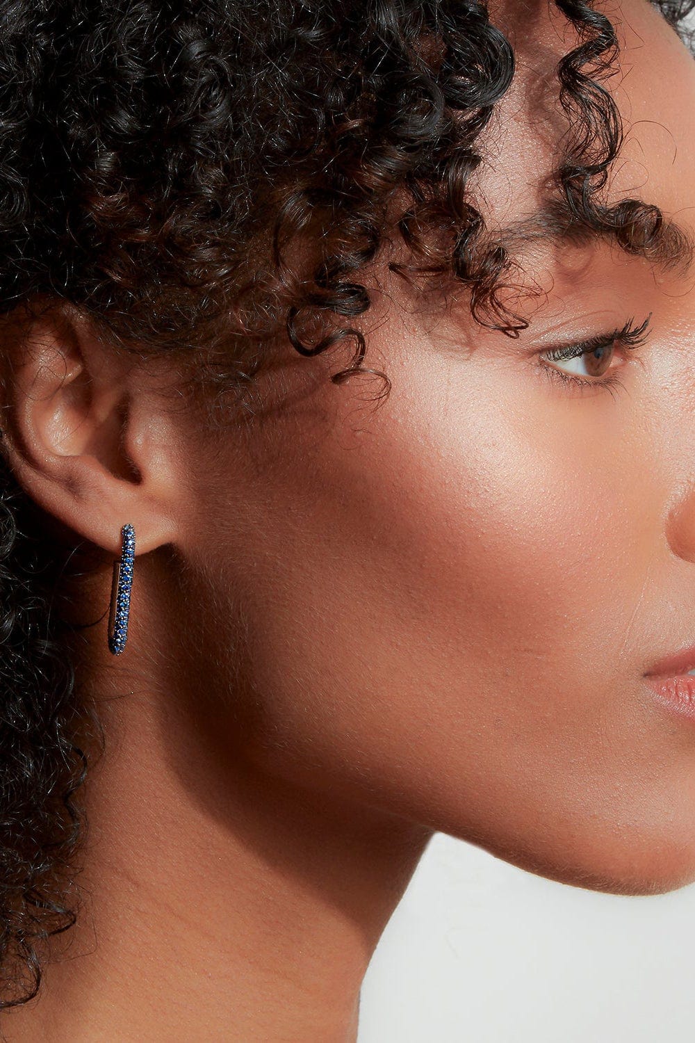 WALTERS FAITH-Saxon Blue Sapphire Chain Link Earrings-ROSE GOLD