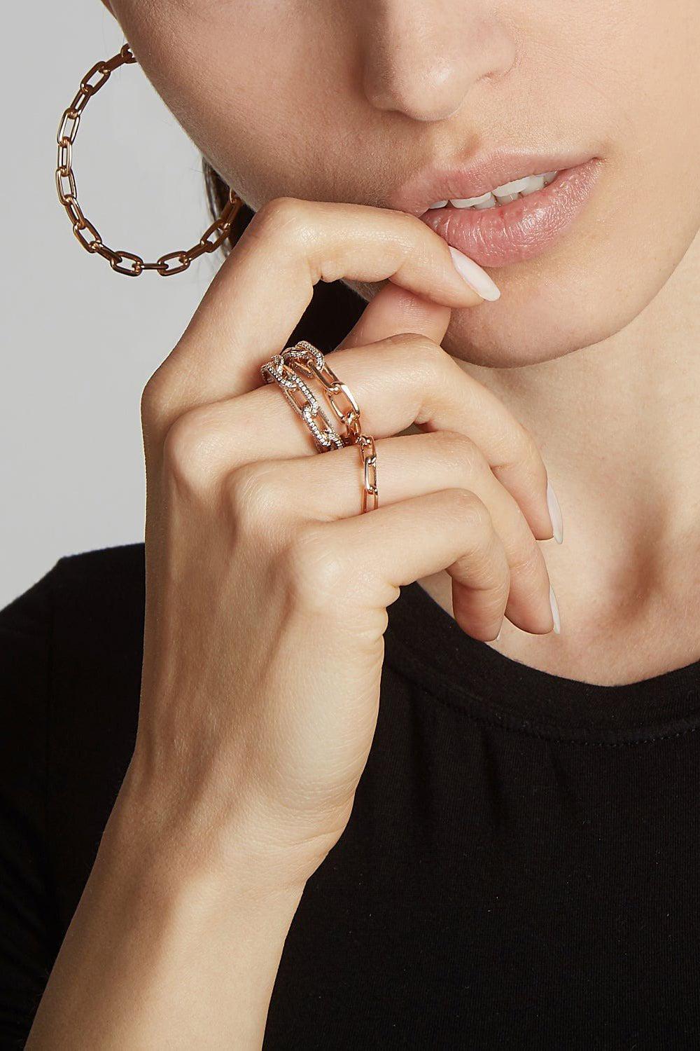 WALTERS FAITH-Saxon Chain Link Hoop Earrings-