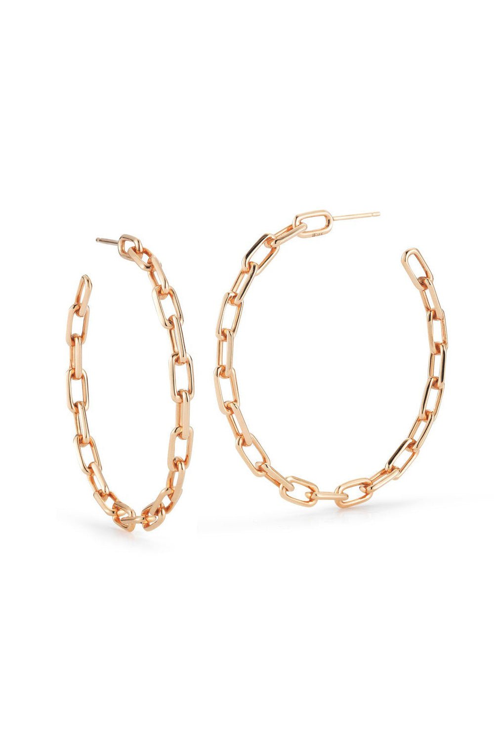 WALTERS FAITH-Saxon Chain Link Hoop Earrings-ROSE GOLD
