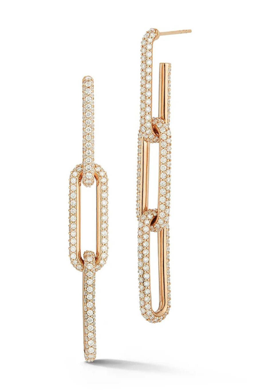 WALTERS FAITH-Saxon Diamond Link Earrings-ROSE GOLD