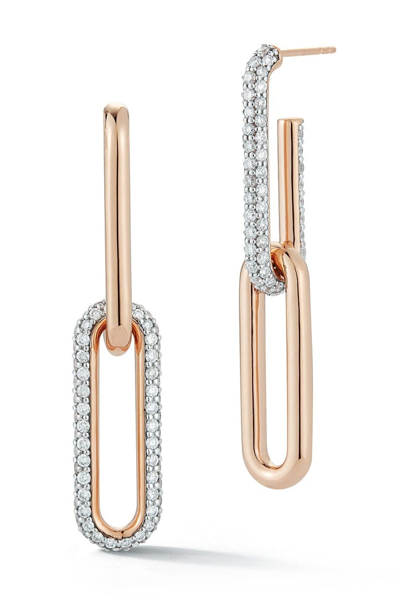 WALTERS FAITH-Saxon Mix Matched Link Earrings-ROSE GOLD