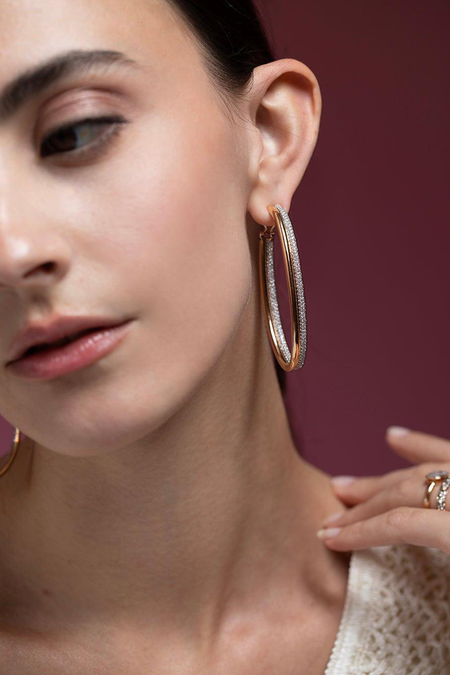 WALTERS FAITH-Thoby Diamond Tubular Hoop-ROSE GOLD