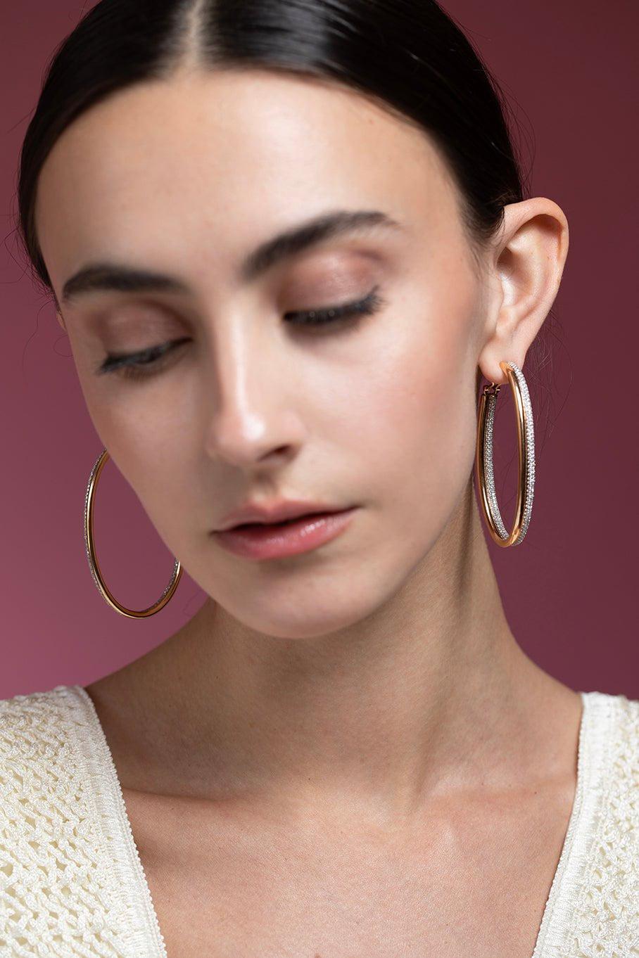 WALTERS FAITH-Thoby Diamond Tubular Hoop-ROSE GOLD