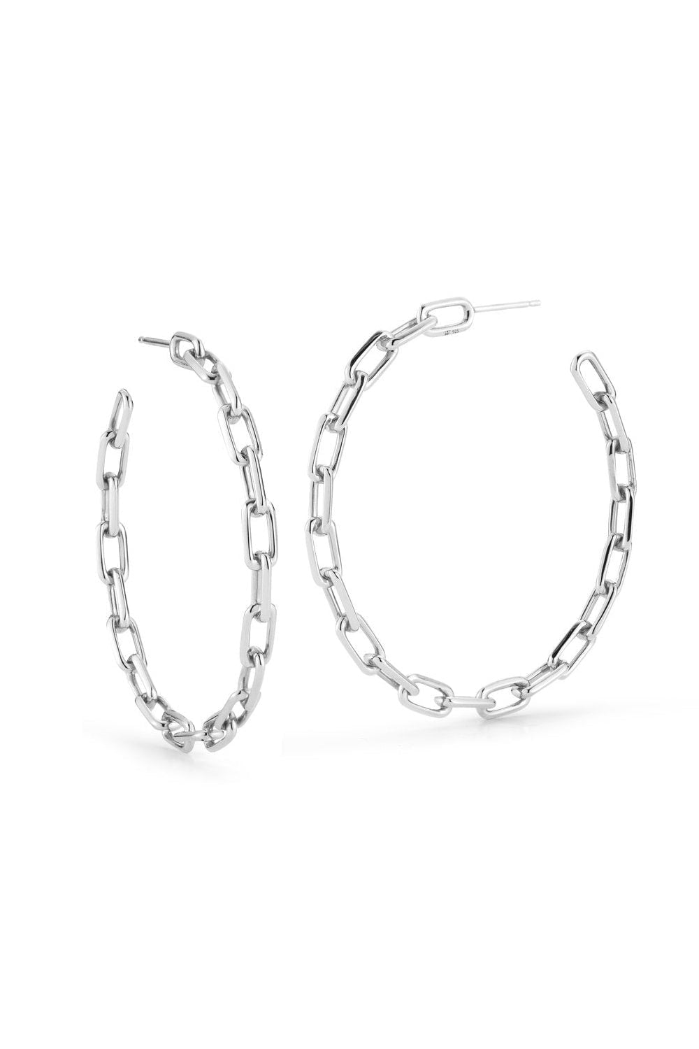WALTERS FAITH-Saxon Chain Link Hoop Earrings-SILVER