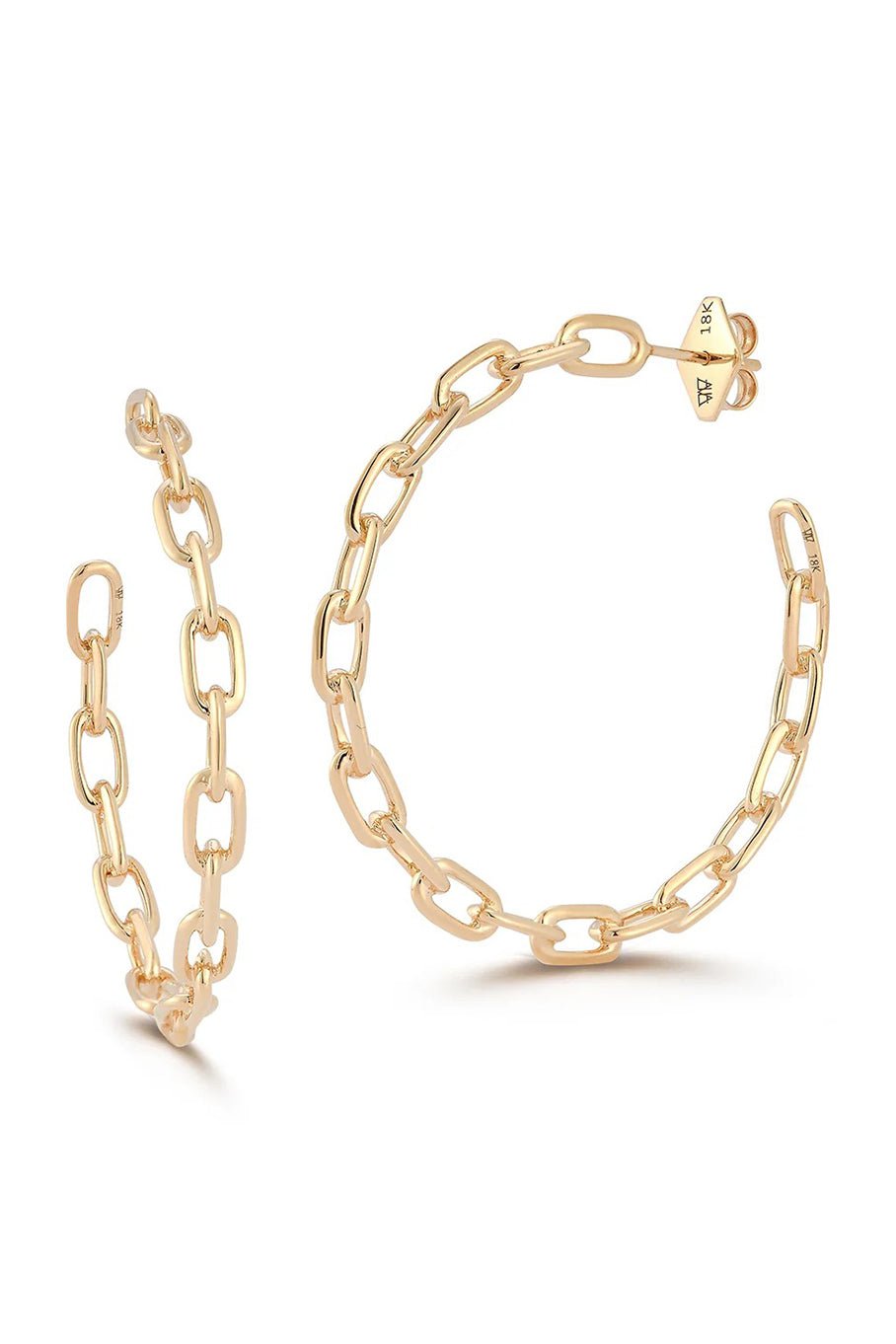 WALTERS FAITH-Saxon Chain Link Hoops Earrings-YELLOW GOLD