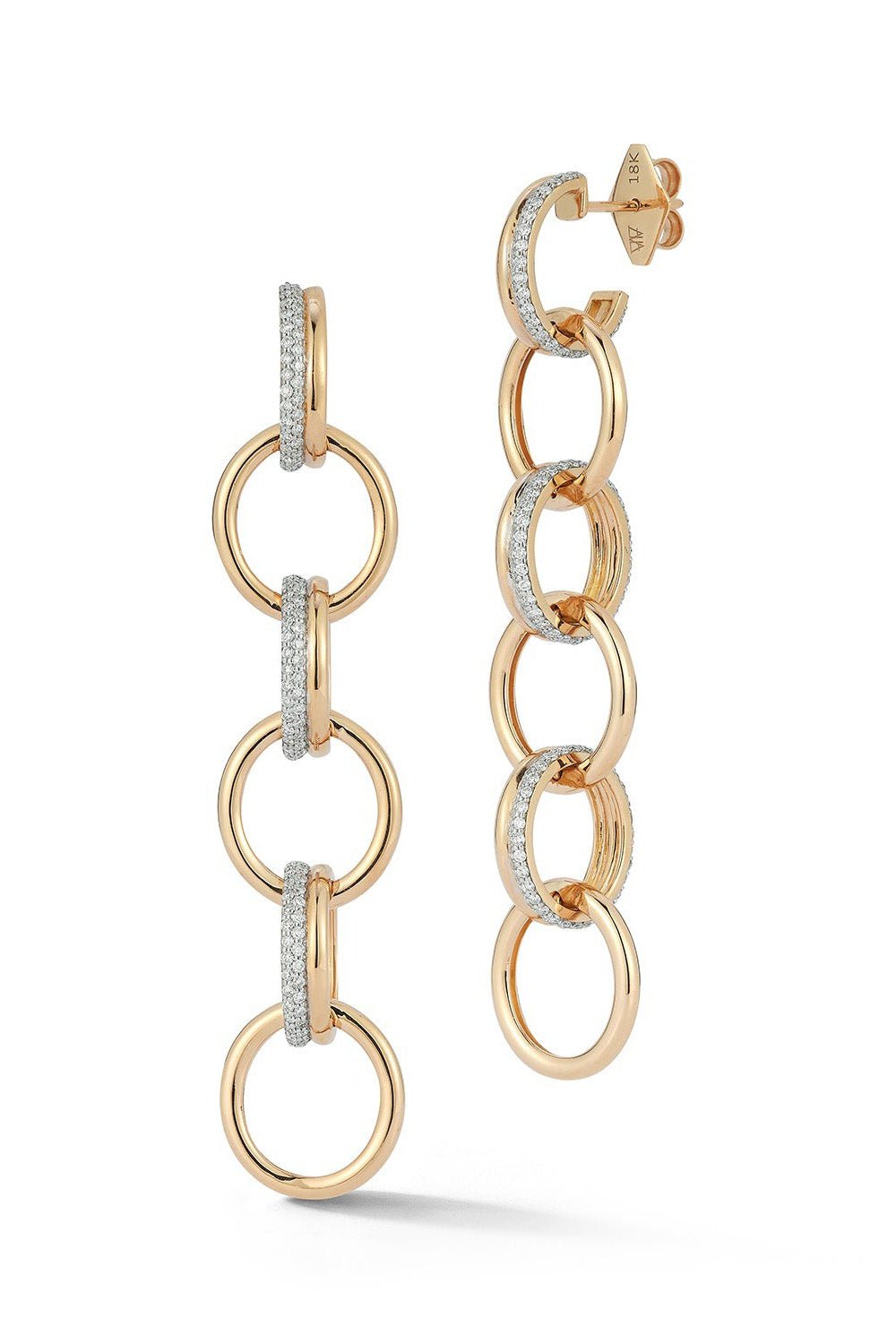 WALTERS FAITH-Thoby Diamond 6 Link Drop Earrings-YELLOW GOLD