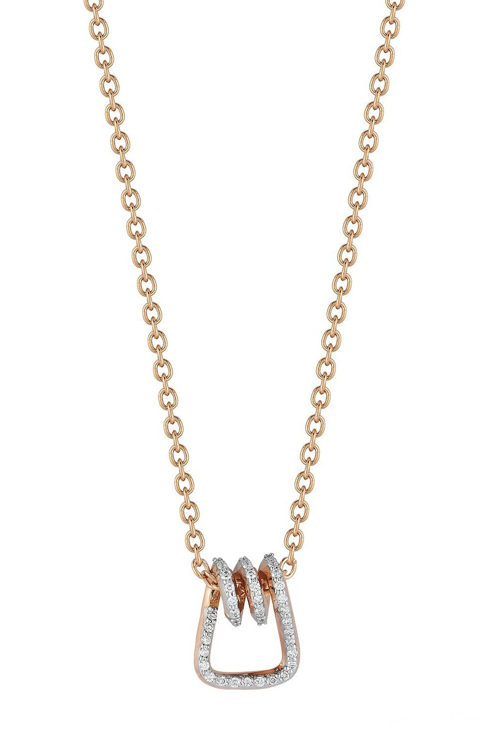 WALTERS FAITH-Huxley Diamond Coil Pendant Necklace-ROSE GOLD