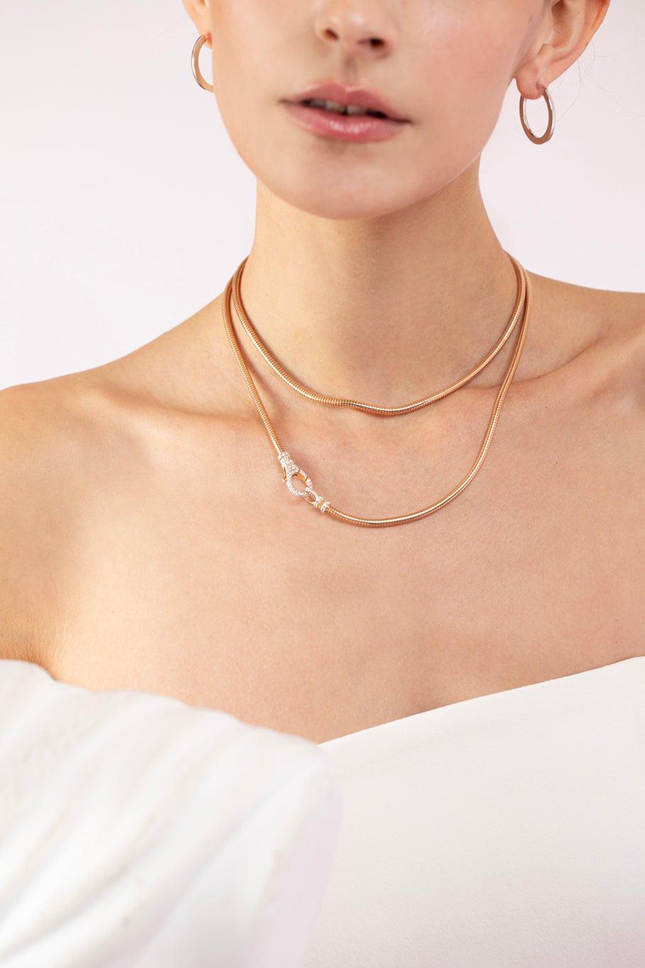 WALTERS FAITH-Clive Boa Chain Necklace-ROSE GOLD