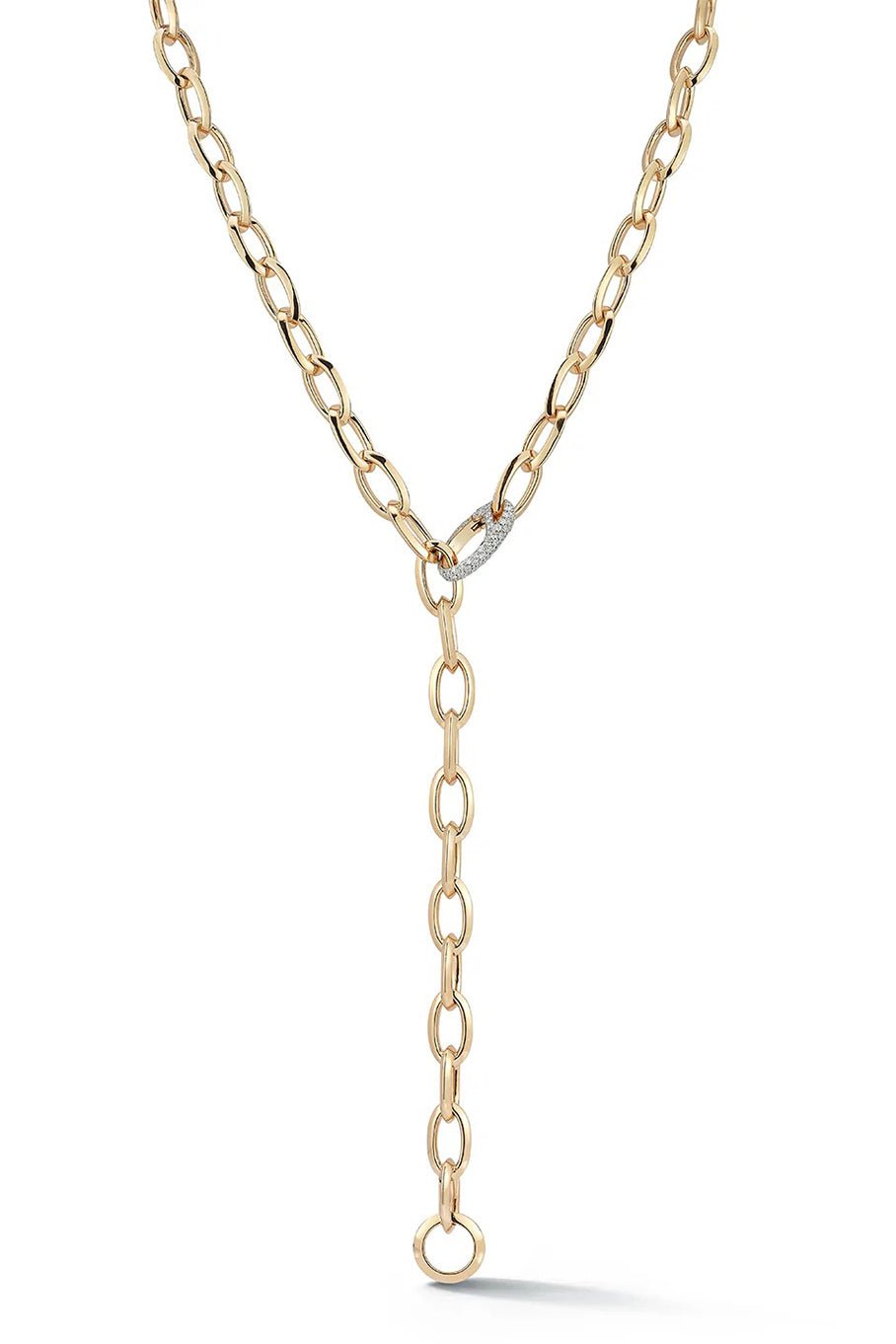 WALTERS FAITH-Garnett Diamond Oval Clasp Necklace-ROSE GOLD