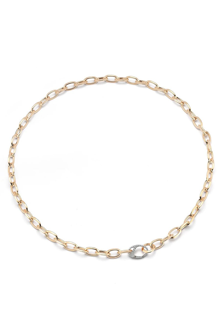 WALTERS FAITH-Garnett Diamond Oval Clasp Necklace-ROSE GOLD