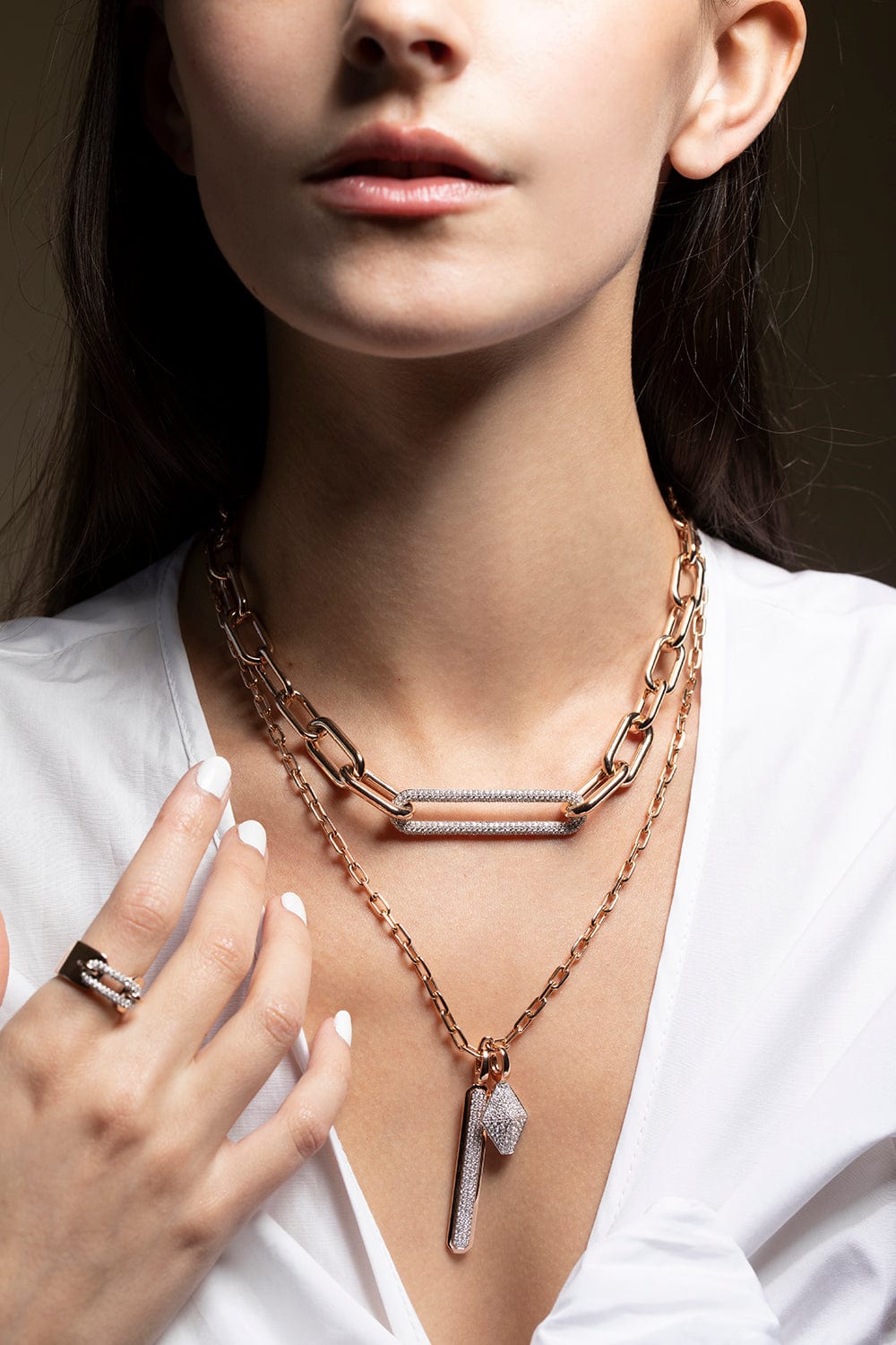 WALTERS FAITH-Morrell Diamond Graduating Chain Necklace-ROSE GOLD