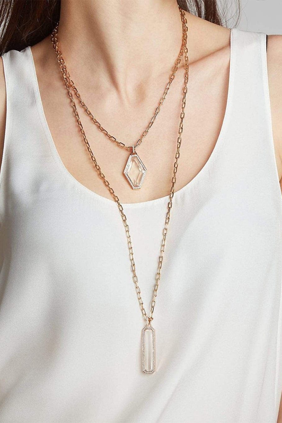 WALTERS FAITH-Saxon Charm Chain Necklace - 18"-ROSE GOLD